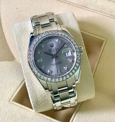 劳力士 18946 日期杰作 39 毫米白金银色表盘特别版 — 第 1/4 张图片