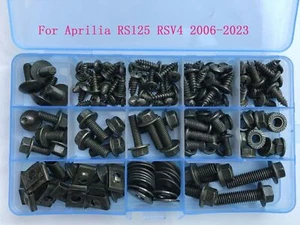 Fit For Aprilia RS125 RSV4 Fairing Bolts Bodywork Screws Kit Nuts 2006-2023 F1 - Picture 1 of 5