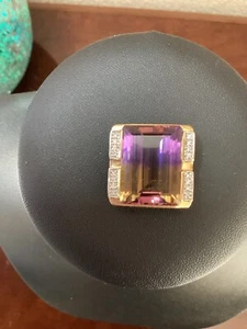 SONIA BITTON 14K AMETRINE AND DIAMOND SLIDE 10.6 Gr - Picture 1 of 7