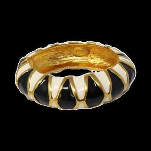 BRACCIALE KENNETH JAY LANE, SMALTO NERO/BIANCO ORO - Foto 1 di 9