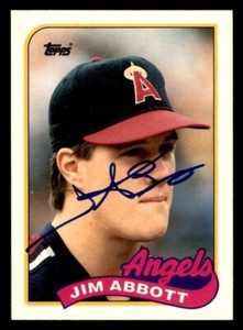 1989 Topps Traded Baseball #2T Jim Abbott Signed Auto Autograph (no COA)