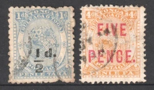 TONGA 1894 SURCHARGES - Foto 1 di 2