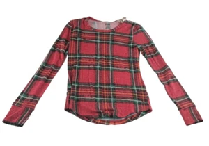 Pink Victoria's Secret Womens Sleepwear Red Plaid Size XS Long Sleeve Pullover - Picture 1 of 5