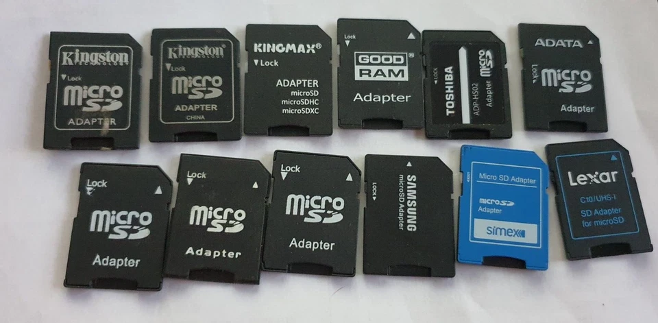 12x Genuine mix  Micro SD Memory Card Adaptor Adapter Converter Standard SD - Image 1 of 1