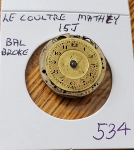 MENS LeCOLTRE MATHEY 15J WRIST WATCH MOVEMENT #534 - Picture 1 of 2