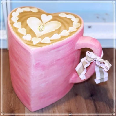 OOAK Martha Stewart HomeGoods Heart Cappuccino Coffee Food Stool TikTok Viral - Image 1 of 4