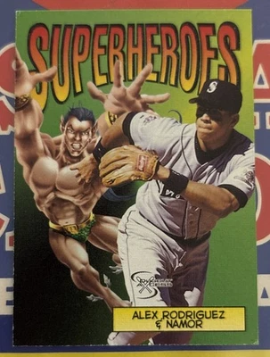 1998 SkyBox Dugout Axcess Alex Rodriguez / Namor SuperHeroes #8SH - Image 1 of 2