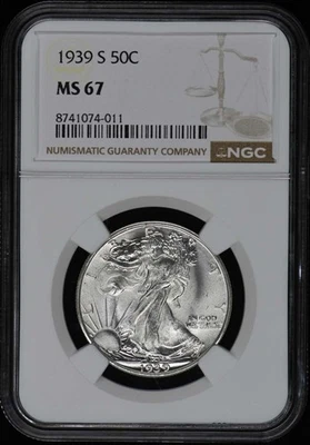 1939-S Walking Liberty Half Dollar 50C NGC MS67 - Image 1 of 2