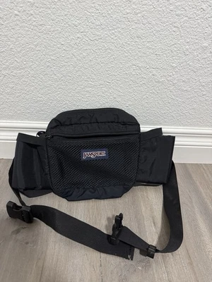Vintage JANSPORT WAIST PACK FANNY PACK MADE IN USA 2 Water Bottle HOLDERS Black - Image 1 of 3