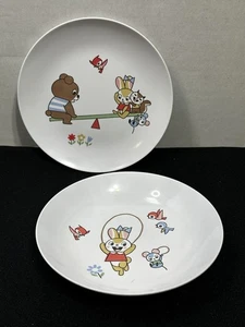 Piatto e ciotola vintage per bambini in melamina Noritake Japan - Foto 1 di 8