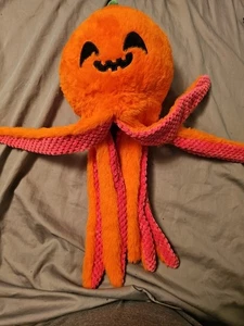 FuzzyYard Halloween Plush Dog Toy Ahh!-ctopus Gourdy Squeaker Crinkle Washable - Picture 1 of 3
