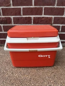 Vintage GOTT 8 Orange Cooler Ice Chest - Picture 1 of 14