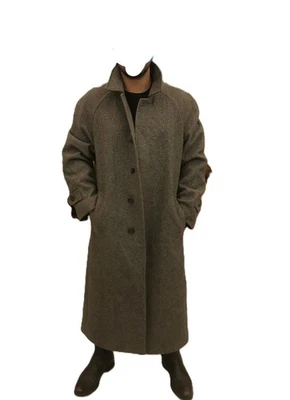 Giorgio Armani Herringbone Men’s Coat 54 Grey Wool-Blend Made in Italy Luxury - Image 1 of 4