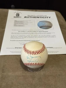 Ken Griffey Jr. Ken Griffey Sr. Father/Son Signed Autograph Rawlings OAL BAS LOA - Picture 1 of 7