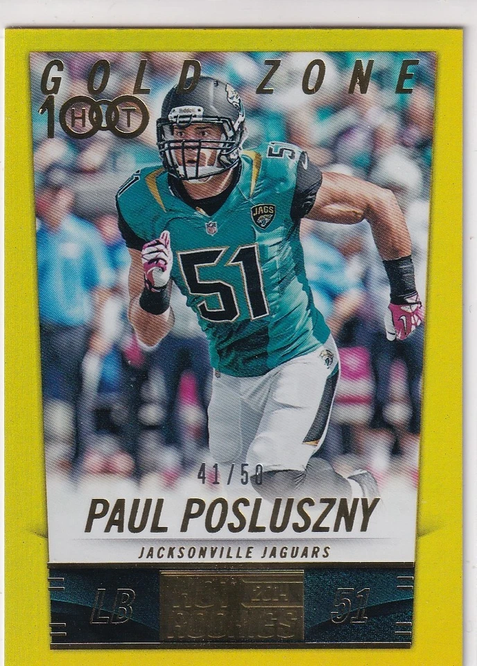PAUL POSLUSZNY 2014 Panini Hot Rookies Gold Zone #290 41/50 Jaguars - Image 1 of 2