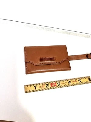 Hartmann Luggage ID Tag ~ Magnet  TAN BELTING LEATHER with Strap New - Image 1 of 3