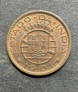 India Portuguese Portugal 10 Centavos 1961 Bronze KM#30 UNC Red Beautiful - Picture 1 of 2