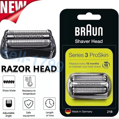21B Electric Shaver Replacement Head Foil for Braun Shaver Series 3 Mens Razors - image 1 of 4
