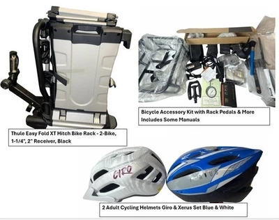 Lote de portabicicletas Thule EasyFold XT 2 enganche y kit de accesorios con Giro para adultos y Xerus Foto 1 de 4