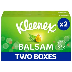 Kleenex Balsam Gesichtstücher - 2er Pack Taschentuchboxen - BalsamCare mit Aloe - Bild 1 von 5