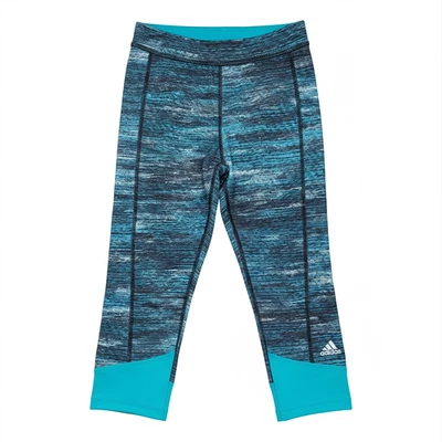 Adidas Capri Leggings Womens XS Blue TechFit Climalite Training Gym Compression - Image 1 of 4
