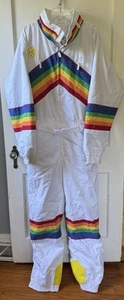 NWT Tipsy Elves Mens XXL SUNRISE SHREDDER SKI SUIT Snow Rainbow Retro White - Picture 1 of 9