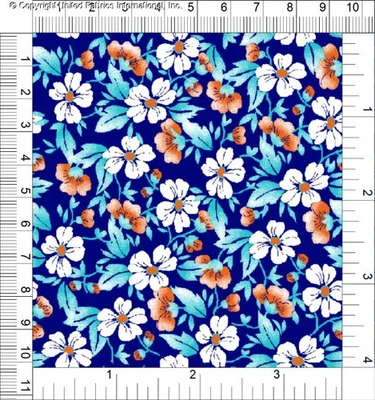 Challis Rayon Printed Prosaic, Floral Fabric, Dress Fabric, Sewing Fabric - Image 1 of 4