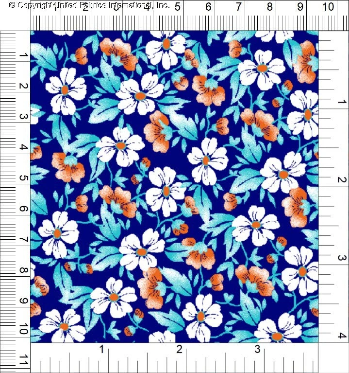 Challis 人造丝印花 Prosaic 花卉面料礼服面料缝纫面料 — 第 1/4 张图片