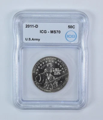 2011-D US Army Commemorative Half Dollar MS70 ICG - Image 1 of 4