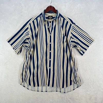 Vintage Dockers Shirt Mens Large Blue Stripe Short Sleeve Button Up 90s Skater - Image 1 of 4