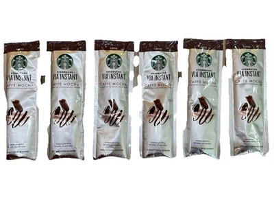 6 Starbucks VIA INSTANT CAFE MOCHA Coffee ~ Discontinued Item - Image 1 of 4