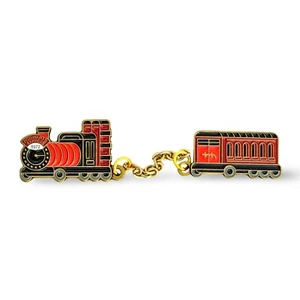 Harry Potter Hogwarts Express Intricite 2pcs Chain Pin Brooch from Book, Movie - Picture 1 of 5