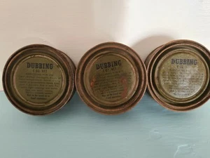 3 Vintage dubbing Leather Rub Tins With Contents - Picture 1 of 4