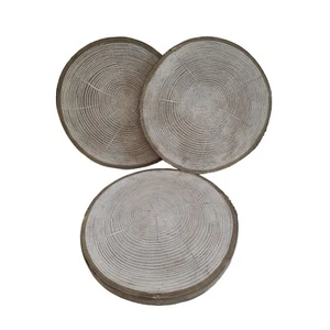 Rustic Faux Wood Log Slice Farmhouse Wedding Party Art Craft Decor Set Of 3 - Picture 1 of 7