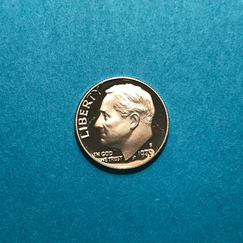 1979 S  Roosevelt  Proof Dime Type 2 Clear "S"    FREE SHIP Cover