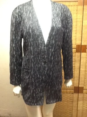 Blazer MONDI azul marinho escuro/branco estampa mistura de algodão feito na Alemanha tamanho 38 - Imagem 1 de 4