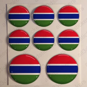 Autocollants Gambie Adhésif Drapeau Gambie 3D Résine Relief Autocollant Rond - Imagen 1 de 1