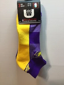 Calcetines de baloncesto Los Angeles Lakers para hombre talla 6-12 corte bajo tobillo NBA oro púrpura - Imagen 1 de 2