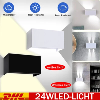 24W LED Wandlampe Cube Wand Leuchte Lampe Up Down außen/innen wasserdicht IP65 - Bild 1 von 4
