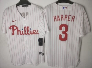 NWT-LG-Men's PHILADELPHIA PHILLIES BRYCE HARPER Nike White Home Replica Jersey - Picture 1 of 1
