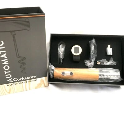 Automatic Corkscrew / Wood Grain Finish rechargeable + Wine Bottle Thermometer  Foto 1 de 4