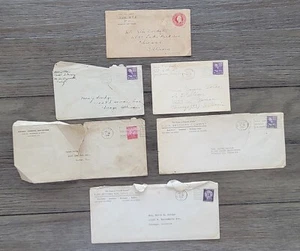 Lot of 6 Canceled Embossed Stamped Envelopes 1920's to 1956 Two & Three Cents - Picture 1 of 12