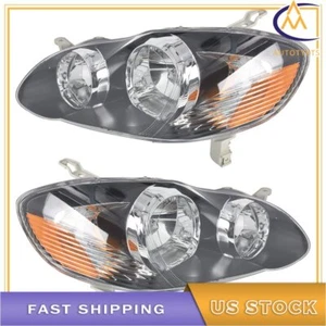 Faros laterales izquierdo y derecho faros carcasa negra para Toyota Corolla 2003-2008 - Imagen 1 de 10