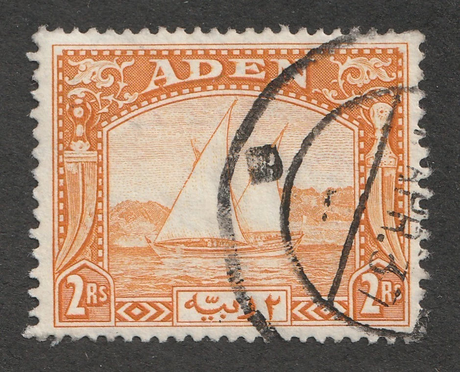 1937 Aden Sc# 10 - 2 Rs, vista de Dhow, barco. Cv$40 usado Foto 1 de 1