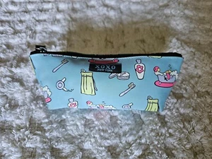 XOXO Blue Accessory Bag/Pouch w/Mirror Inside 3.5 x 6.5 x 1.5". NWOT - Picture 1 of 5