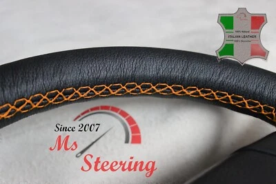 FOR SUZUKI EQUATOR 09-13 BLACK LEATHER STEERING WHEEL COVER, APPLE SEW - Image 1 of 4