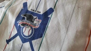BIBB Company USA Baseball Fitted Sheet Flat Sheet Bedroom 1996 Guestroom Home - Picture 1 of 13