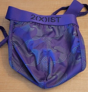 New Men's 2Xist Sexy Sliq Ultra Low-Rise Jock Strap Purple Gray Size XL - Picture 1 of 5