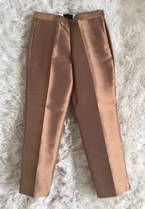 New JCrew Collection Petite Cigarette Pant Heavy Shantung Copper Brown 4P F3827 - Picture 1 of 10
