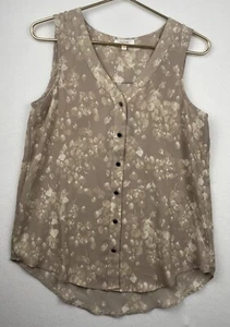 Maurice’s Size Small Tan Floral Sleeveless Button Up Blouse 1072 - Picture 1 of 5